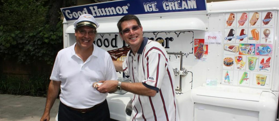 Photo of guest purchasing ice cream from the Ol' Tyme Good Humor Ice Cream truck.